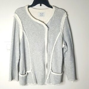 Lucy Lotus Women's moto Jacket Full zip knit